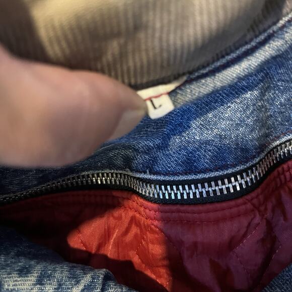 Vintage Kenzo Jeans Mens Denim Trucker Jacket w/ Quilted Zip Vest Size L RARE - Picture 5 of 13